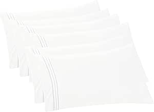 Elegant Comfort 6-PACK Solid Pillowcases 1500 Premium Hotel Quality Microfiber - Smooth Weave, Wrinkle and Stain Resistant, Easy Slip-On, 6-Piece Set, Standard/Queen Pillowcase, White