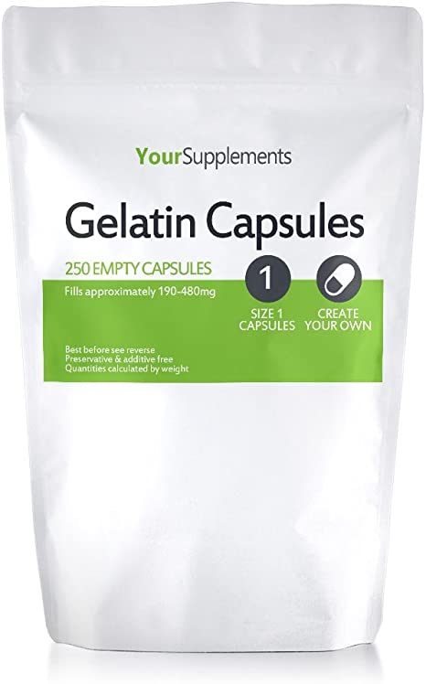 Your Supplements - Size 1 Empty Gelatin Capsules - Pack of 250