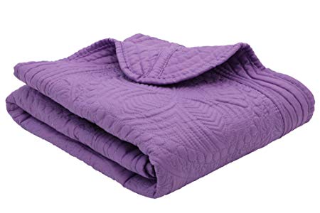 Baby Infant Blankets All Weather Lightweight Embossed Quilt Purple