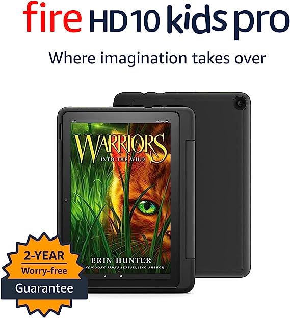 Amazon Fire HD 10 Kids Pro tablet, 10.1", 1080p Full HD, ages 6–12, 32 GB, (2021 release), named "Best Tablet for Big Kids" by Good Housekeeping, (2021 release), Black