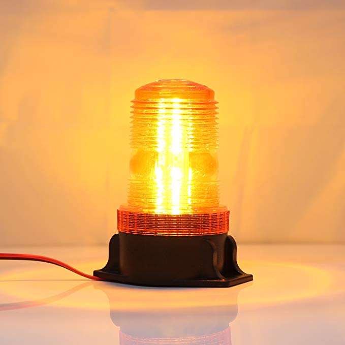 Gledto LED Emergency Strobe Light - 30 LEDs 15W Waterproof Hazard Warning Flash Light for Car, Truck, Automotive, Amber Yellow