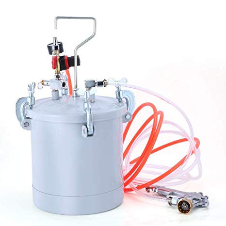 Simoner 10L High Pressure Pot Air Paint Spray Gun Set, 2 1/2 Gallon Industrial Painting Painter with Pressure Gauge Hose