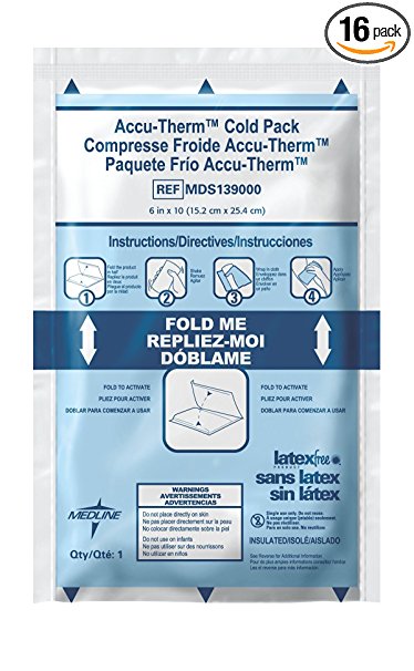 Medline MDS138010 Accu-Therm Instant Cold Packs, 4" x 6" (Pack of 16)