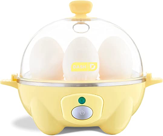 DASH Rapid Egg Cooker: 6 Egg Capacity Electric Egg Cooker for Hard Boiled Eggs, Poached Eggs, Scrambled Eggs, or Omelets with Auto Shut Off Feature - Yellow