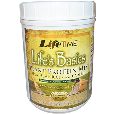 Lifetime Life's Basics Plant Protein Mix Natural Vanilla -- 18.52 oz