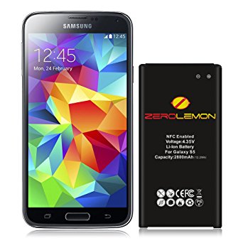 Zerolemon Samsung Galaxy S5 Battery, S5 2800mah Battery Replacement for Samsung Galaxy S5 [NFC/Google Wallet Compatible]