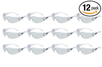 ABN Clear Safety Glasses Protective Eyewear 12-Pack in Clear – UV Protective Transparent Lens Protective Glasses