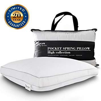 OXA Spring Bed Pillows Queen Breathable for Neck and Back Pain - Relieving Sleeping Pillow with 40 Separate Pocket Springs