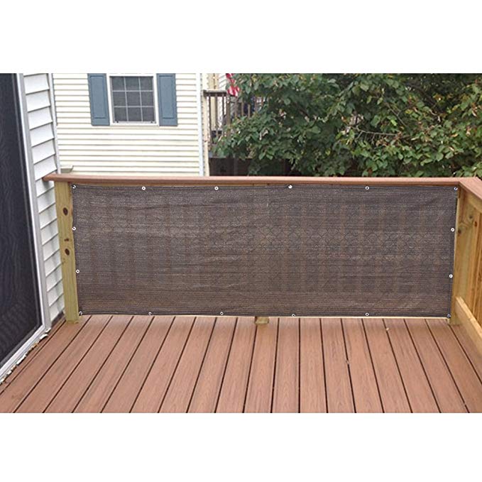 Alion Home Elegant Privacy Screen Fence Mesh Windscreen for Backyard Deck Patio Balcony Pool Porch Railing 3 FT Height Brown/Mocha (3'x15')