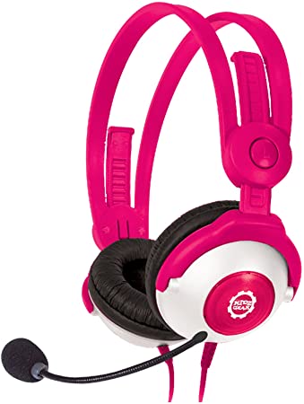 Kidz Gear Deluxe Headset Headphones with Boom Mic - Pink