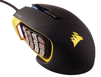 Corsair Gaming SCIMITAR RGB MOBAMMO Gaming Mouse Key Slider Mechanical Buttons 12000 DPI Multi color