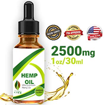 Hemp Oil Drops 2500mg, 100% Seed Extract, Supports Anti-Anxiety and Stress Health, All Natural Dietary Supplement, Rich in Omega 3 and 6 Fatty Acids for Skin & Heart Health, Vegan Vegetarian Friendly,