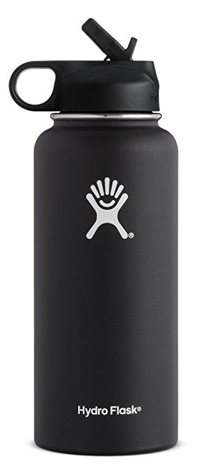 Hydro Flask Double Wall Vacuum Insulated Stainless Steel Sports Water Bottle, Wide Mouth BPA Free Straw Lid