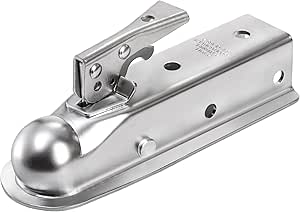 Fasmov Straight Trailer Tongue Coupler, Straight Trailer Coupler for 2 Inch Ball Hitch, 2" Channel Width 3500 Lbs Trailer Tongue Coupler