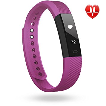 Fitness Tracker, Lintelek Heart Rate Smart Wristband, Sleep Monitor, Steps/ Calorie and Distance Counter Pedometer for Android or IOS Phone