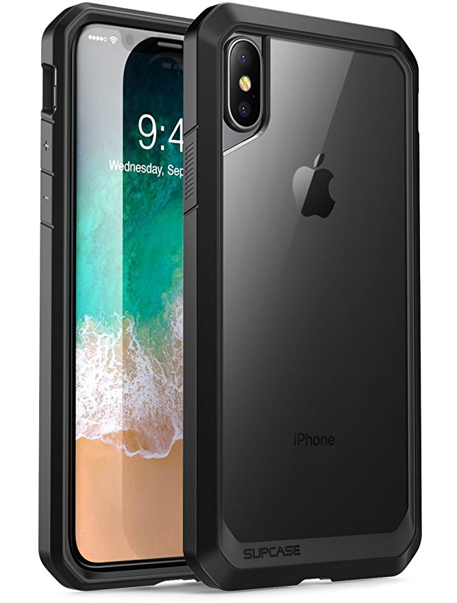 SUPCASE iPhone X Case, Unicorn Beetle Series Premium Hybrid Protective Frost Clear Case for Apple iPhone X 2017 (Black)