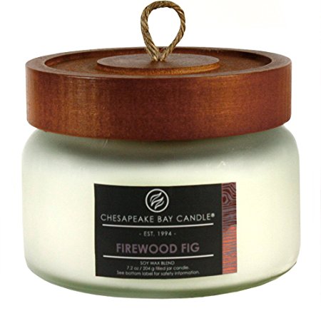 Chesapeake Bay Candle Heritage Collection Small Glass Jar Candle with Lid, Firewood Fig