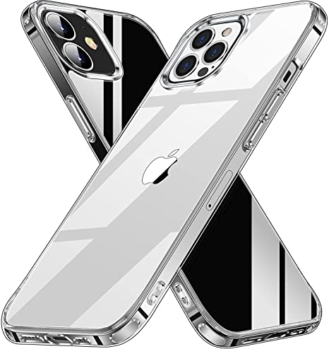 iPhone 12 case, iPhone 12 pro Case,[Airbag Series] [ Military Grade ] | 15Ft. Drop Tested [Scratch-Resistant] for Apple iPhone 12 Pro/iPhone 12 6.1 Inch-(Crystal Clear)