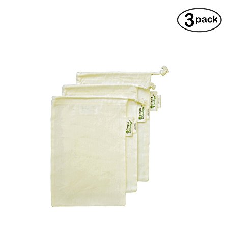 Simple Ecology Organic Cotton Muslin Produce Bag - X-Small (3 Pack)