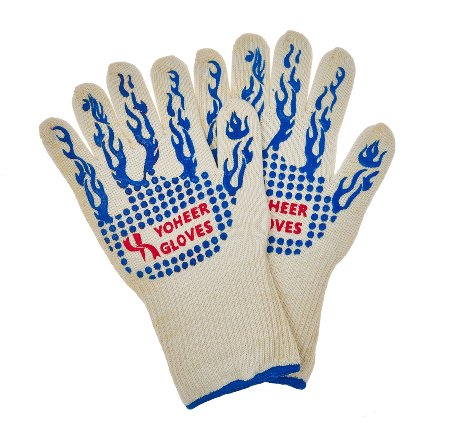 Yoheer 932F Extra-long Cut & Heat Resistant Oven Mitts with 100% Cotton Lining Good for Oven,Outdoor BBQ Grill,Fireplace Camping,Kitchen,Mechanics and so on.