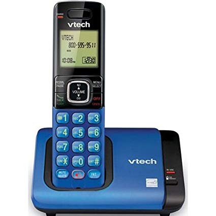 VTech CS6419-15 DECT 6.0 Cordless Phone with Caller ID, Expandable up to 5 Handsets, Wall-Mountable, Blue