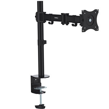 VonHaus Single Arm Monitor Desk Mount Bracket Stand for LCD LED 13"-27" Screens with ±45° Tilt, 360° Rotation & 180° Pull Out Swivel Arm - Max VESA 100x100