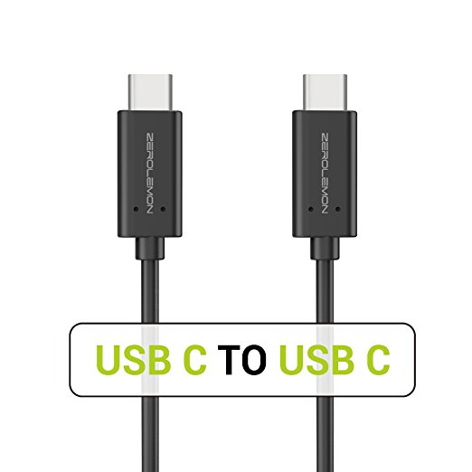 USB 3.1 Type C Cable, ZeroLemon 10 Gbps Super Speed USB C to USB C 3.2Feet Charge and Sync Cable for Type C Devices including New Macbook, Macbook Pro,ChromeBook Pixel, Nintendo Switch and More –Black