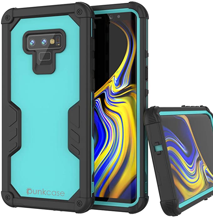 Punkcase Galaxy Note 9 Waterproof Case [Navy Seal Extreme Series] [Slim Fit] [IP68 Certified] [Shockproof] [Dirtproof] 360 Full Body Armor Cover Compatible with Samsung Galaxy Note 9 [Teal]