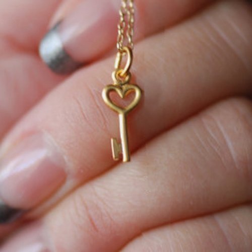 You hold the key to my heart • 14k Gold Filled Necklace • Tiny Love Charm • Personalized Gift for Her