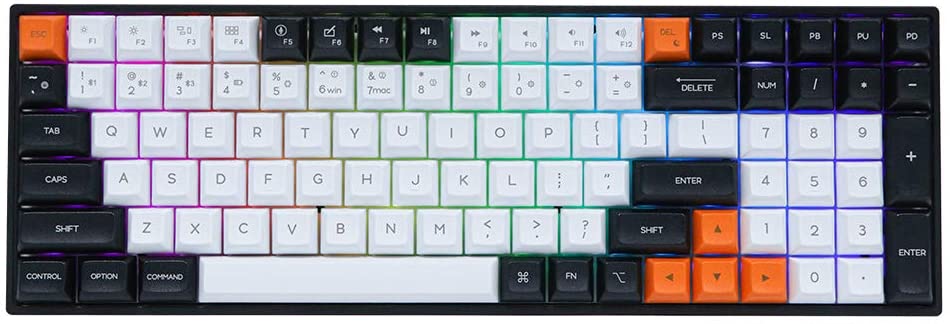 EPOMAKER GK96S Hot Swappable Bluetooth 5.1 Wireless/Wired RGB Mechanical Keyboard with 4000mAh Battery, PBT GK1 Keycaps for MacOS/Win/Android (Gateron Blue Switch, PBT Keycaps with Black Case)