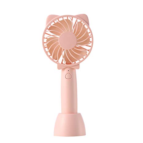 zeceen Mini USB Handheld Fan, Multiple Speeds Personal Protable USB Desk Fan Cooling Fan with USB Rechargeable and Battery Powered Fan for Outdoor Office Home Camping Traveling