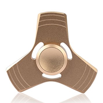 Hand Spinner Fidget Toy,RESON Anxiety Stress Boredom Relief Relax Toy,High Speed Metal Tri-spinner for Adult Children (Gold)