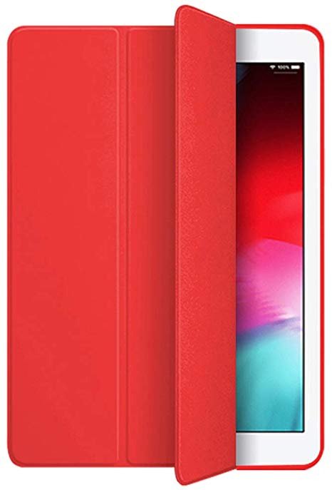Kenke iPad Air 2 Case, Smart Case Silicone Soft Cover Synthetic Leather iPad air 2 Cover 9.7 inch with Auto Sleep/Wake Function [Light Weight] iPad 6 case(Red)