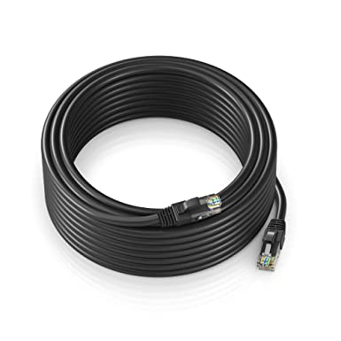 Ethernet Cable 100 ft CAT6 High Speed Internet Network LAN Patch Cable Cord (100 feet, Black)