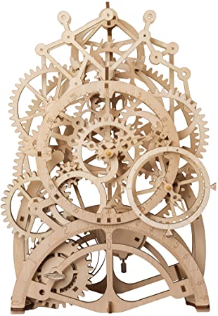 RoWood Mechanical Gear 3D Wooden Puzzle Craft Toy, Best Gift for Adults and Teens, Age 14  DIY Model Building Kits - Pendulum Clock