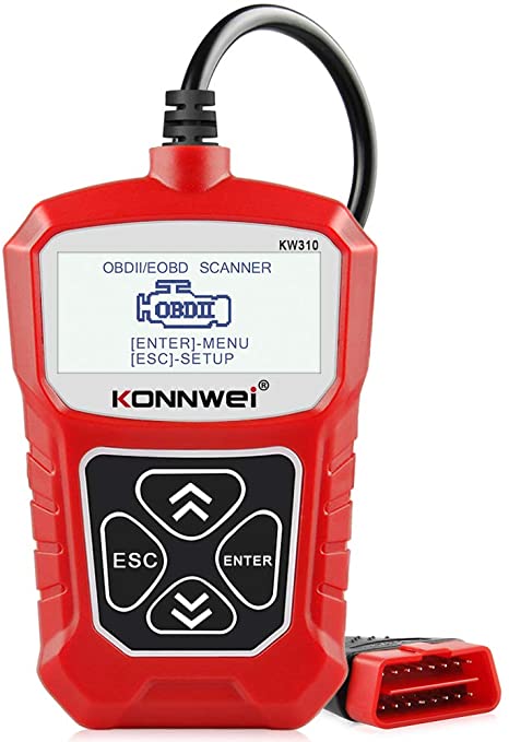 KONNWEI KW310 OBD2 Scanner Full OBDII Functions 10 Modes Automotive Engine Fault Code Reader Scan Tool for All 1996 and Newer Cars (Red)