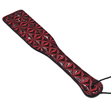 SAMMOR 12.8'' SM Hand Leather Spanking Paddle Sex Games for Couples - Adult Flogger Whip Fetish (Red)