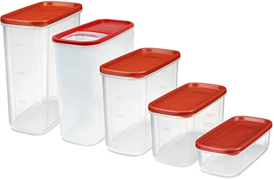 Rubbermaid Modular Premium Food Storage Containers with Lids, 10-Piece, Clear