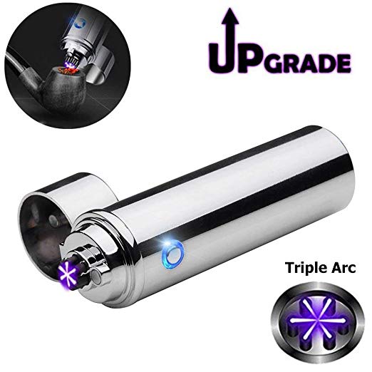 Triple Arc Lighter Plasma Arc Lighter USB Cigar Lighter Windproof Electric Lighter Electric Pipe Lighter