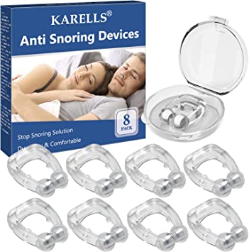 Anti Snoring Devices,Nose Relief Nasal Dilator,Silicone Magnetic Anti Snore Clips for Removal of Noise While Sleeping,Effective Snoring Solution Nose Vents Sleep Aid Relieve Snore for Nasal Breathers 8PC