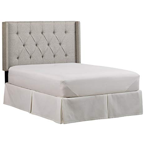 Rivet Elaine Tufted Line Headboard King, 60" H, Heather Grey