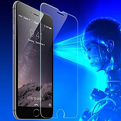 Iphone 6/6s Anti Blue Light Screen Protector Premium Blue Light Filter Eye Protection Screen By Cool Idea Offer Shatter Proof Blue Light Blocking Tempered Hd Glass and Easy Install Kit.