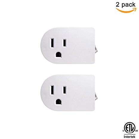 (2 Pack) Uninex White Grounded On/Off Power Switch with Amber Light ETL