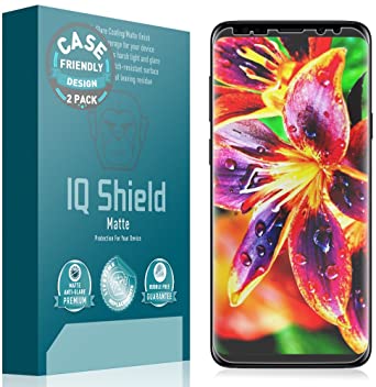 IQ Shield Matte Screen Protector Compatible with Samsung Galaxy S9 Plus (Updated Design Version 1.5)(2-Pack) Anti-Glare Anti-Bubble Film