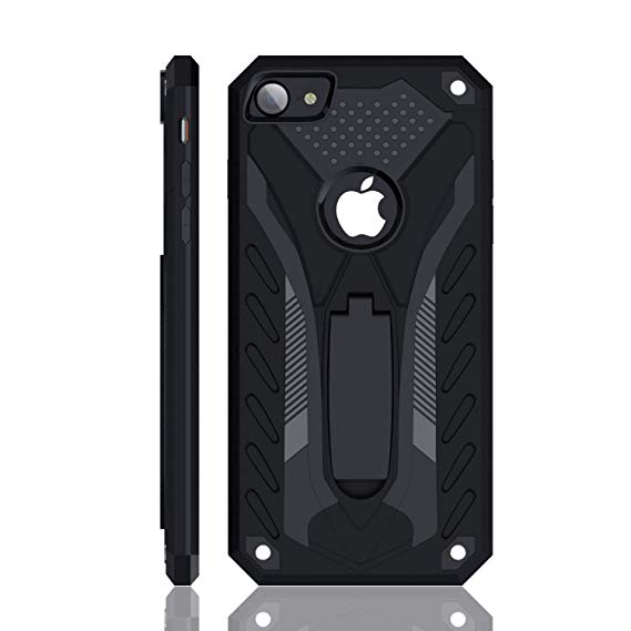 iPhone 7 / iPhone 8 Case, Military Grade 12ft. Drop Tested Protective Case Kickstand, Compatible Apple iPhone 7/iPhone 8 - Black