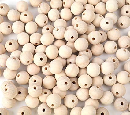 Foraineam 600pcs 12mm Wooden Beads Unfinished Natural Wood Loose Beads Round Ball Wood Spacer Beads for DIY Crafts Jewelry Making