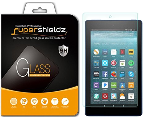 All-New Amazon Fire 7 Tablet with Alexa 7" Tempered Glass Screen Protector, (7th Generation - 2017 release Only) Supershieldz Anti-Scratch, Anti-Fingerprint, Bubble Free, Lifetime Replacement Warranty