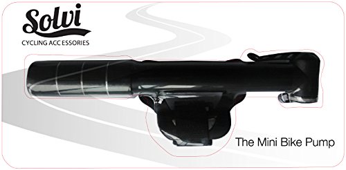 The Premium Mini Bike Pump By Solvi Cycle Accesories - Lightweight & Compact - The Perfect Portable Pump To Take With You On Your Ride - Presta & Schrader Compatible. 60 Day Peace of Mind Guarantee