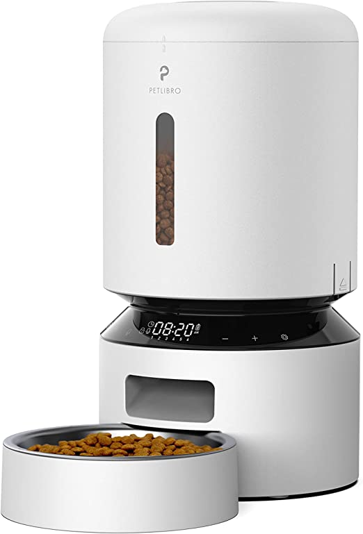 PETLIBRO Automatic Cat Feeder, Pet Dry Food Dispenser Triple Preservation with Steel Stainless Bowl & Twist Lock Lid, Up to 50 Portions 6 Meals Per Day, Granary for Small/Medium Pets