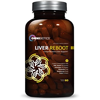 OmniBiotics® Liver Reboot™ Liver Detox and Liver Cleanse Support Supplement, Milk Thistle 4:1 Extract, Globe Artichoke, GSE, NAC, Bupleurum Root, Potent, Pure Ingredients for Optimal Liver Function
